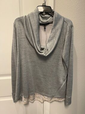 White House Black Market Light Gray Cowl Neck Sweater